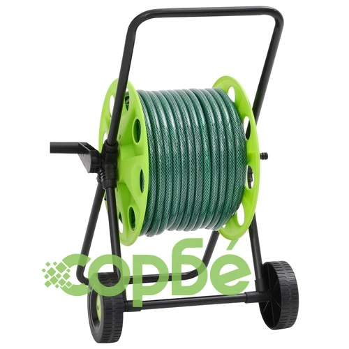 Макара за маркуч на количка с 50 м PVC маркуч, поцинкована стомана ➤ топ цена ➤ sorbe.bg