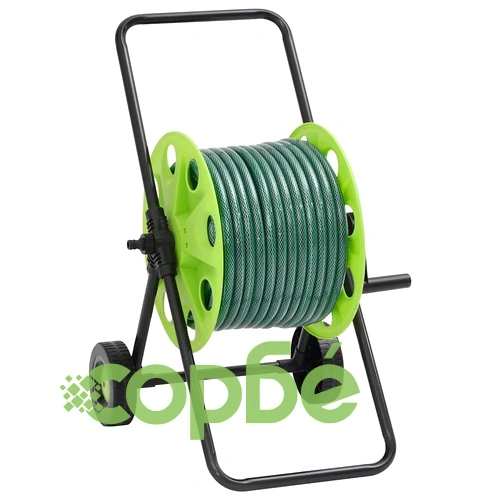 Макара за маркуч с колелца 30м PVC 0,75 зелена с комплект фитинги ➤ топ цена ➤ sorbe.bg