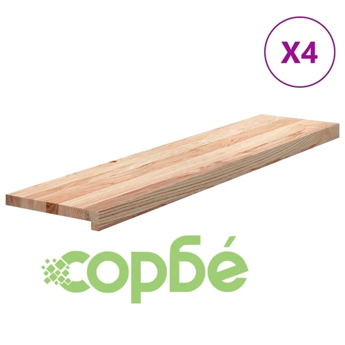 Стълбищни стъпала от масивен дъб, 4 бр, 110x25x2 см, необработени ➤ топ цена ➤ sorbe.bg