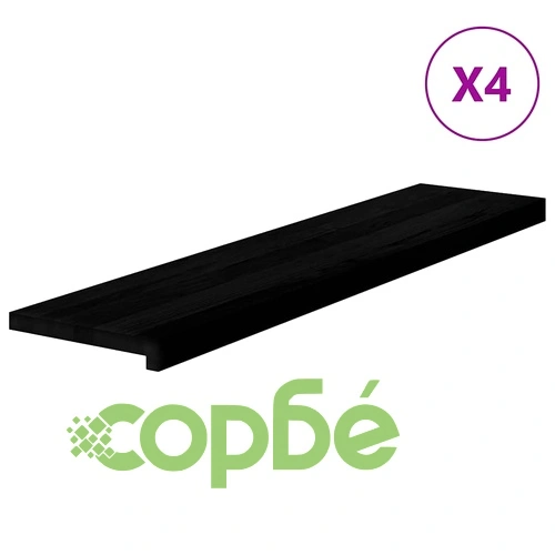 Стълбищни стъпала от масивен дъб, 4 бр, тъмнокафяви, 110x30x2 см ➤ топ цена ➤ sorbe.bg