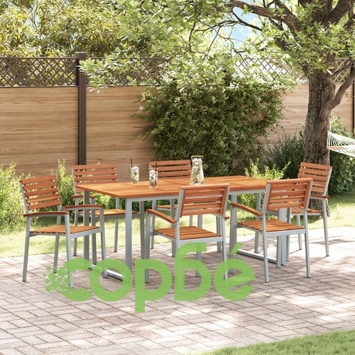 7-Частен Комплект Мебели за Градина от Масивно Акациево Дърво и Алуминий ➤ топ цена ➤ sorbe.bg