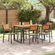 Комплект за градина от 7 части - Маса и 6 стола от Акациево дърво и Алуминий