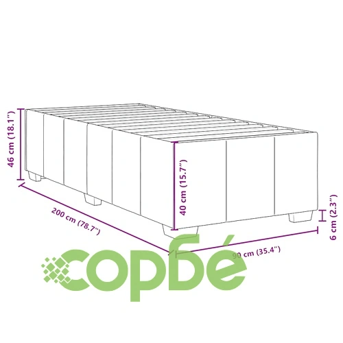 Боксспринг легло с матрак, 90x200 см, тъмнокафяв плат, с топ матрак ➤ топ цена ➤ sorbe.bg