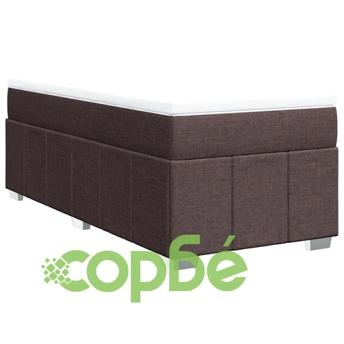 Боксспринг легло с матрак, 90x200 см, тъмнокафяв плат, с топ матрак ➤ топ цена ➤ sorbe.bg