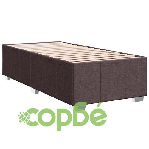 Боксспринг легло с матрак, 90x200 см, тъмнокафяв плат, с топ матрак ➤ топ цена ➤ sorbe.bg