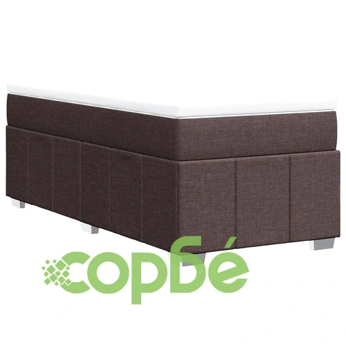Боксспринг легло с матрак, 90x200 см, тъмнокафяв плат, с топ матрак ➤ топ цена ➤ sorbe.bg