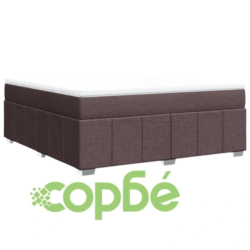 Боксспринг легло с джобинен матрак и топ матрак, 180x200 см, тъмнокафяв плат ➤ топ цена ➤ sorbe.bg