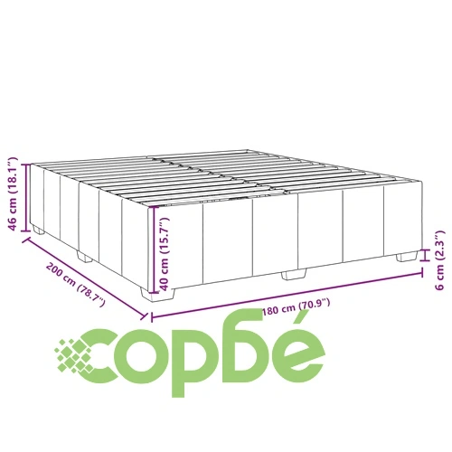 Боксспринг легло с джобинен матрак и топ матрак, 180x200 см, тъмнокафяв плат ➤ топ цена ➤ sorbe.bg