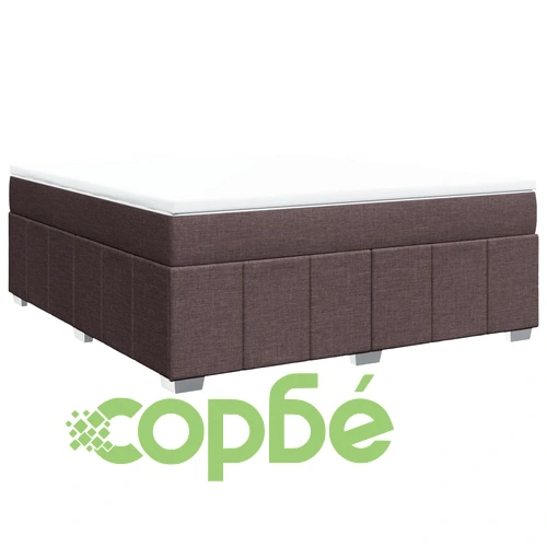 Боксспринг легло с джобинен матрак и топ матрак, 180x200 см, тъмнокафяв плат ➤ топ цена ➤ sorbe.bg