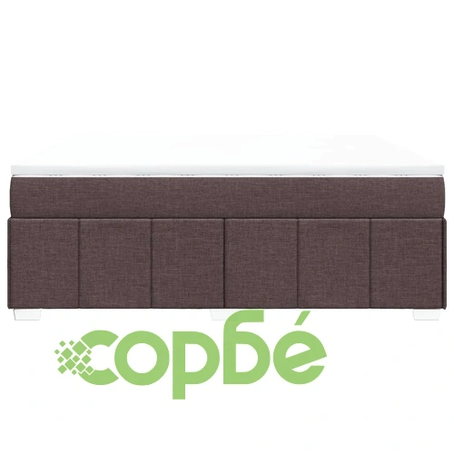 Боксспринг легло с джобинен матрак и топ матрак, 180x200 см, тъмнокафяв плат ➤ топ цена ➤ sorbe.bg