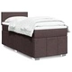 Боксспринг легло с матрак, 90x200 см, тъмнокафяв плат, с топ матрак