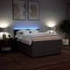 Луксозно боксспринг легло с матрак и LED осветление, 160x200 см, тъмнокафяво, полиестерен плат