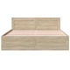 Рамка за легло с табла от инженерно дърво, цвят дъб сонома, 160x200 см, с чекмеджета