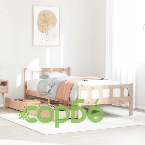 Рамка за легло от масивна чамова дървесина, 90x190 см, с две чекмеджета ➤ топ цена ➤ sorbe.bg