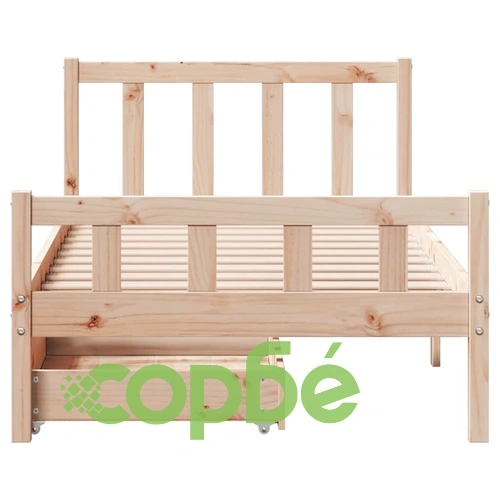 Рамка за легло от масивна чамова дървесина, 90x190 см, с две чекмеджета ➤ топ цена ➤ sorbe.bg