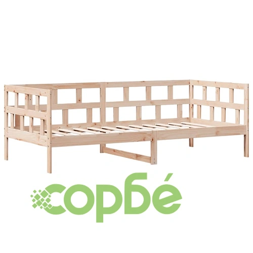 Дневно легло от масивна борова дървесина с две чекмеджета, 90x190 см, без матрак ➤ топ цена ➤ sorbe.bg