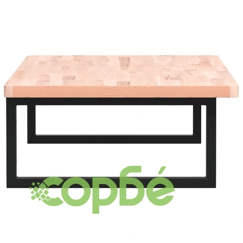 Стенен рафт за мивка от стомана и масивен бук, 100 x 50 x 2,5 см ➤ топ цена ➤ sorbe.bg