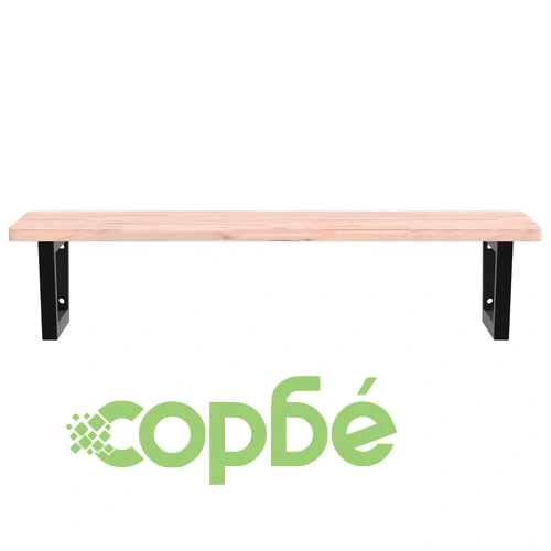 Стенен рафт за мивка от стомана и масивна букова дървесина, 100 x 50 x 2,5 см ➤ топ цена ➤ sorbe.bg