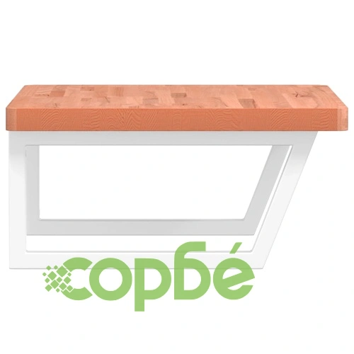 Стенен рафт за мивка от стомана и масивно дърво бук, 60 x 60 см ➤ топ цена ➤ sorbe.bg