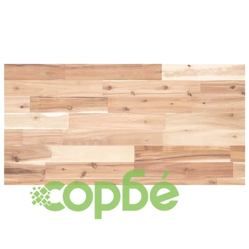 Стенен рафт за мивка от масивно акациево дърво и стомана, 80 x 40 x 4 см ➤ топ цена ➤ sorbe.bg