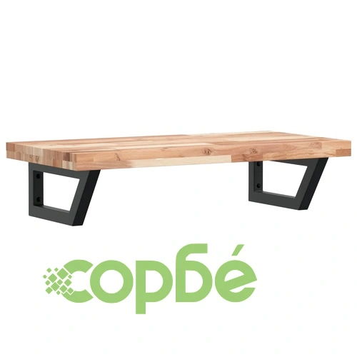 Стенен рафт за мивка от стомана и масивна акация, 80 x 40 x 4 см ➤ топ цена ➤ sorbe.bg