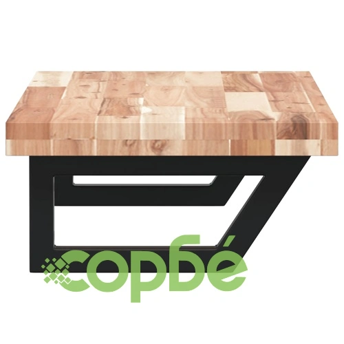 Стенен рафт за мивка от стомана и масивна акация, 80 x 40 x 4 см ➤ топ цена ➤ sorbe.bg