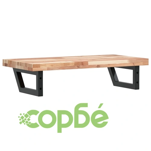 Стенен рафт за мивка от стомана и масивна акация, 80 x 40 x 4 см ➤ топ цена ➤ sorbe.bg