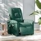 Електрически реклайнер стол от текстил, тъмнозелен, 77x91.5x96 см