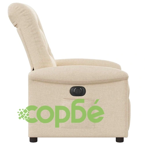 Електрически реклайнер стол от кремав текстил 77x91.5x96 см ➤ топ цена ➤ sorbe.bg