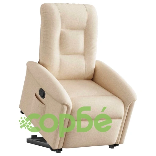 Електрически изправящ реклайнер стол с текстилна тапицерия, кремав, 77 x 91,5 x 96 см ➤ топ цена ➤ sorbe.bg