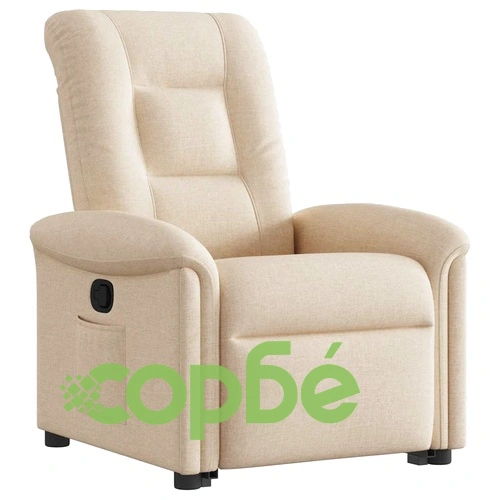 Електрически изправящ реклайнер стол с текстилна тапицерия, кремав, 77 x 91,5 x 96 см ➤ топ цена ➤ sorbe.bg