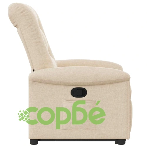 Електрически изправящ реклайнер стол с текстилна тапицерия, кремав, 77 x 91,5 x 96 см ➤ топ цена ➤ sorbe.bg