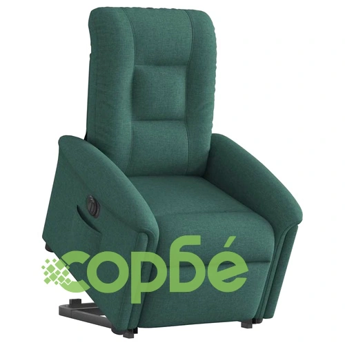 Електрически изправящ реклайнер стол тъмнозелен текстил 77x91.5x96 см ➤ топ цена ➤ sorbe.bg