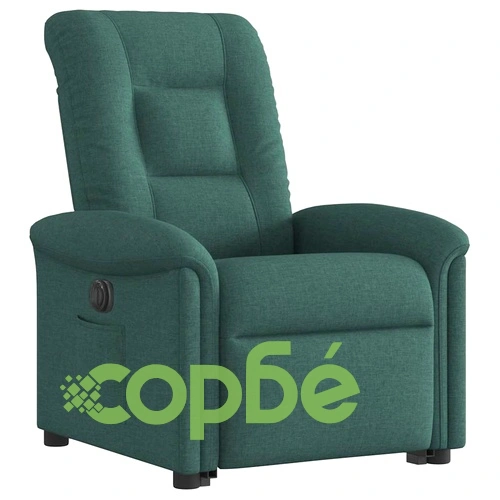 Електрически изправящ реклайнер стол тъмнозелен текстил 77x91.5x96 см ➤ топ цена ➤ sorbe.bg