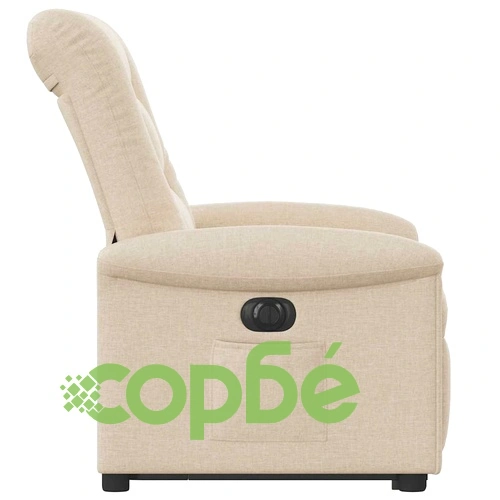 Електрически изправящ реклайнер стол 77x91.5x96 см, кремав текстил ➤ топ цена ➤ sorbe.bg