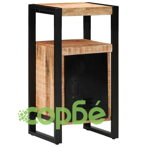 Комплект мебели за баня 4 части от солидно мангово дърво - кафяво 55x35x60 см ➤ топ цена ➤ sorbe.bg