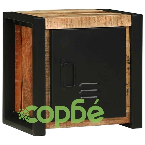 Комплект мебели за баня 4 части от солидно мангово дърво - кафяво 55x35x60 см ➤ топ цена ➤ sorbe.bg