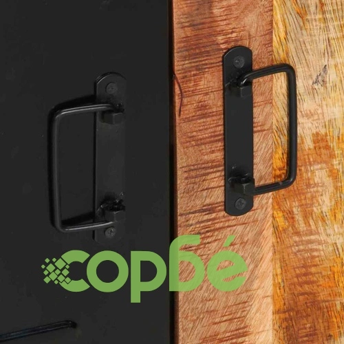 Комплект мебели за баня 4 части от солидно мангово дърво - кафяв цвят ➤ топ цена ➤ sorbe.bg