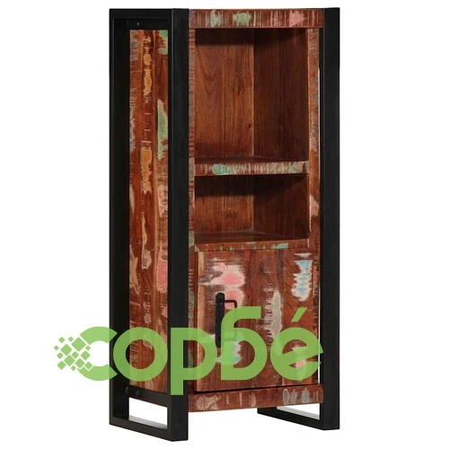 Комплект мебели за баня от 4 части от солидна рециклирана дървесина, многоцветен ➤ топ цена ➤ sorbe.bg