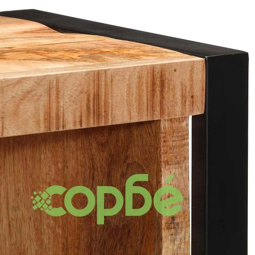 Комплект мебели за баня 4 части от солидно мангово дърво, кафяв ➤ топ цена ➤ sorbe.bg