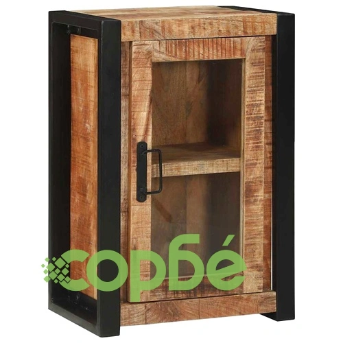 Комплект мебели за баня 4 части от солидно мангово дърво, кафяв ➤ топ цена ➤ sorbe.bg