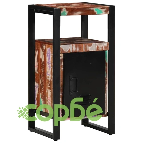 Комплект мебели за баня 4 части от рециклирана масивна дървесина, многоцветен ➤ топ цена ➤ sorbe.bg