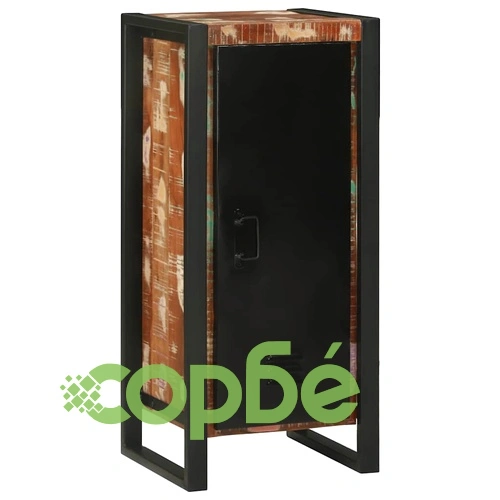 Комплект мебели за баня 4 части от масивна рециклирана дървесина, многоцветен, 55 x 35 x 60 см ➤ топ цена ➤ sorbe.bg