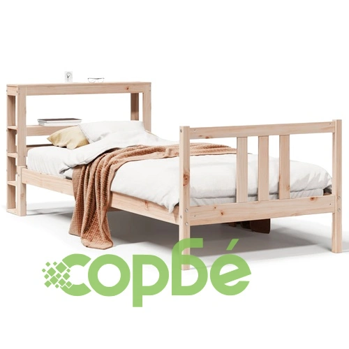 Рамка за легло с табла от масивно борово дърво, 75x190 см ➤ топ цена ➤ sorbe.bg