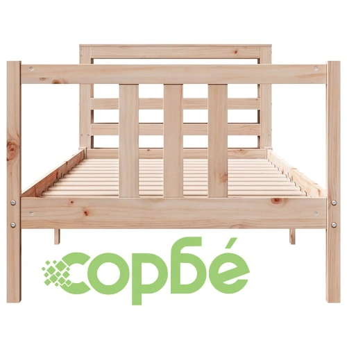 Рамка за легло с табла от масивно борово дърво, 75x190 см ➤ топ цена ➤ sorbe.bg