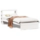 Рамка за единично легло с табла, бяла, 75x190 см, масивно борово дърво