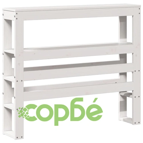 Рамка за единично легло с табла, бяла, 75x190 см, масивно борово дърво ➤ топ цена ➤ sorbe.bg