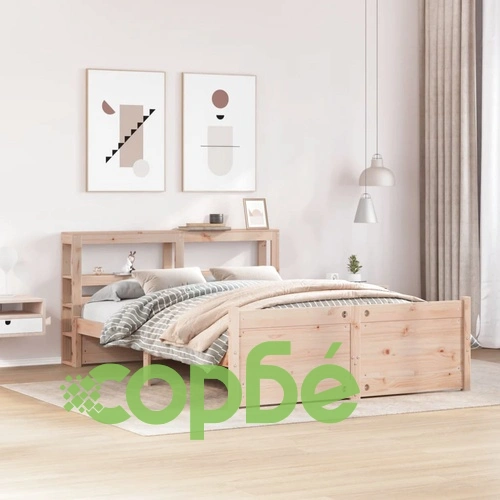 Рамка за легло с табла от масивна борова дървесина 140x190 см ➤ топ цена ➤ sorbe.bg