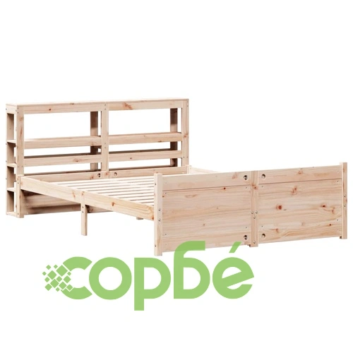 Рамка за легло с табла от масивна борова дървесина 140x190 см ➤ топ цена ➤ sorbe.bg