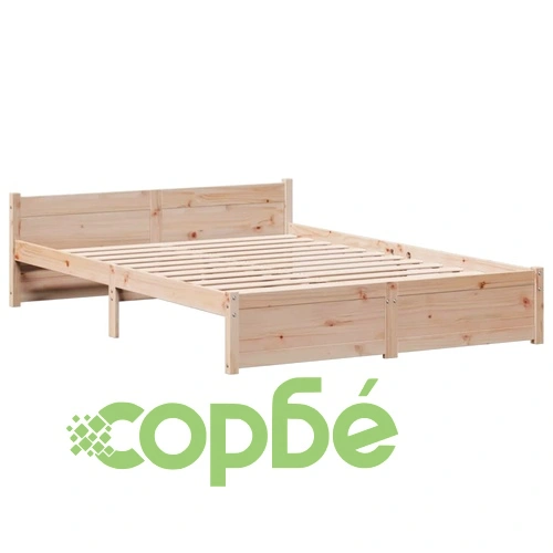 Рамка за легло с табла от масивна борова дървесина 140x190 см ➤ топ цена ➤ sorbe.bg